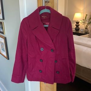 Merona Wool Blend Cropped Peacoat in Magenta
